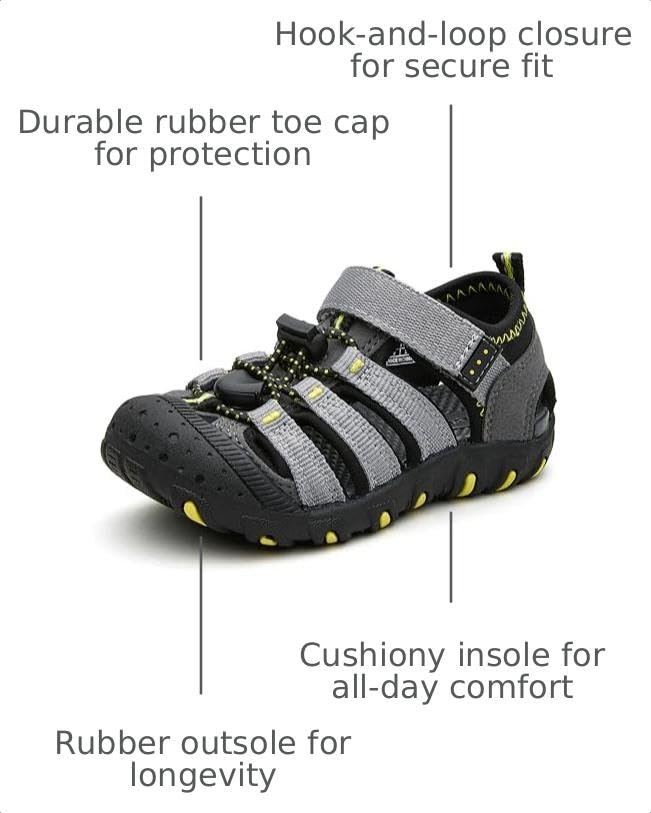 Image of Weestep Toddler Little Kid Boys and Girls Close Toe Hook Loop Sandal