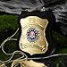 Universal Matal Badge with Standard Leather Shield Case, Hook Fastener, Suitable for Dressing up and Cosplay-FB