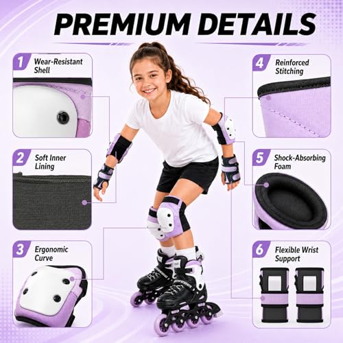 Rodilleras coderas protectores puños niños juego protección patinaje ajustable 3