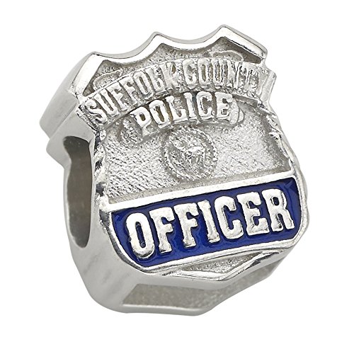 Suffolk County Police Charm - Fits Pandora Bracelet - Sterling Silver