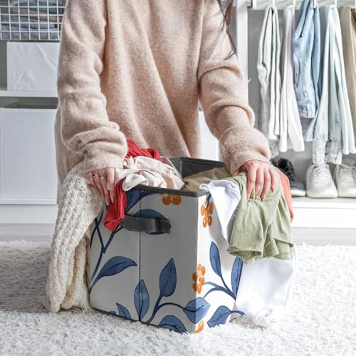 Bacs de rangement pliables avec poignées robustes pour jouets et dressing