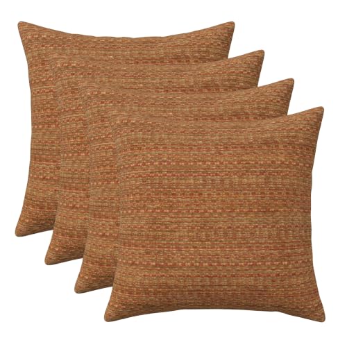 RSH DECOR: Sunbrella Square Throw Pillows Set of 4 | 17" x 17" | Water and Fade-Resistant Performance Fabric | Outdoor Pillow Covers with Down-Alternative Inserts | Made in USA (Simone Sinnabar)