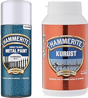 Hammerite 5084783 Metal Paint: Hammered Silver 400ml (Aerosol)