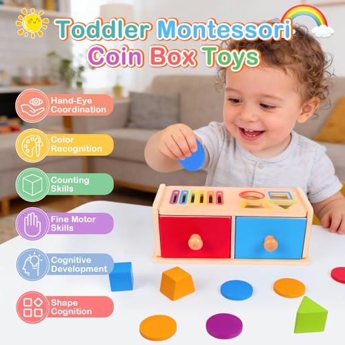 Montessori Spielzeug ab 1 Jahr, Spielzeug ab 1 2 Jahre Mädchen Jungen Baby Spielzeug Geschenk Mädchen Jungen 1 2 Jahre Kinderspielzeug Motorikspielzeug Holzspielzeug ab 1 Jahr Farbe Sortierspiel