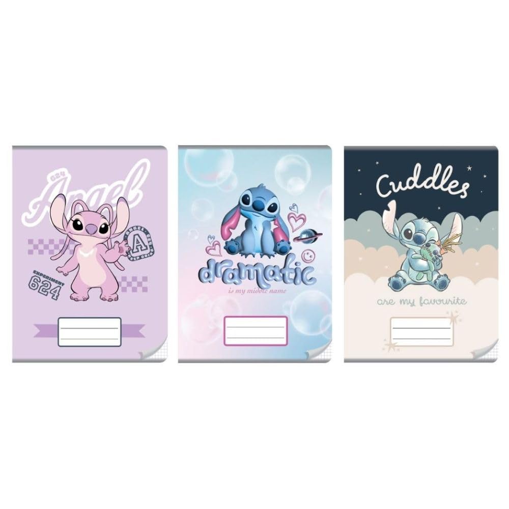 Cuadernos infantiles Stitch A4 y 32K para material escolar en pack de 10 2
