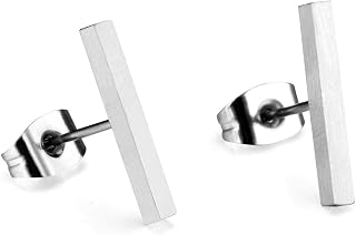 Titanium Stud Earrings for Women Men, Hypoallergenic Simple Geometric Small Stud Earring Tiny Square Stud Earrings Mini Cartilage Earrings