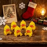 Luylmo 3D Druck Wütende Ente Figur Mürrische Ente Desktop-Dekoration, 6 PCS Lustige Wütende Ente Figur, Niedliches mini schrulliges Entchen für Zuhause,Armaturenbrett, Gag Geschenk (3CM)