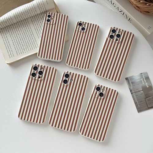 Skyseaco for iPhone 13 Pro Max Case Cute Aesthetic Striped Phone Case for Women Girl Trendy Soft TPU Slim Shockproof Full Camera Protection Cover, Brown by Skyseaco - Used condition - Image 7