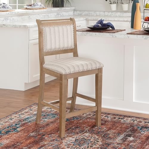 Linon Taburete de Barra Lisbon Gris, Acabado Gris Lavado miniatura 2