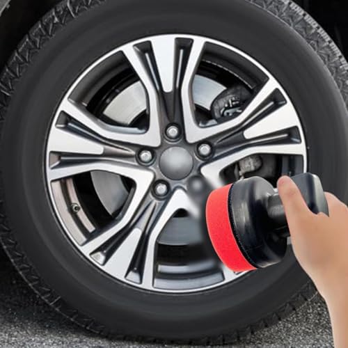 Cepillo de esponja hexagonal manual para pulir y pulir con cera, para detalles de automóviles y limpieza de neumáticos con diseño ergonómico, color negro