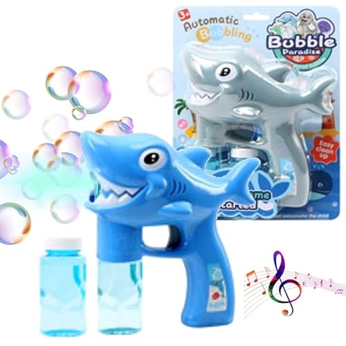 Super Lançador de Bolhas de Sabão Infantil Meninos Tubarão Azul