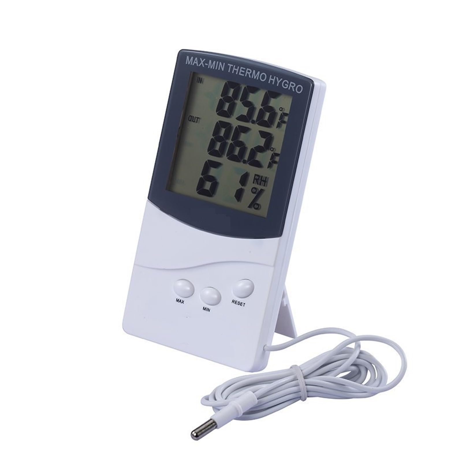 Termoigrometro LCD Max Min Termometro Igrometro Digitale Interno Termo Igrometro umidità Fuori Temperatura Misuratore Sonda Sensore Cavo Stazione Meteo