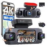 Fuluku Dash Cam Auto 360 gradi, 4 Canali Telecamera Auto 4K+3 * 1080p