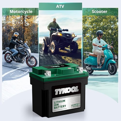 Image of TYKOOL LFP5L-BS-STD Lithium Battery, Replaces YTX5L-BS, 150CCA Fits for Motorcycle ATV Scooter, Compatible with Honda Ruckus NPS50 CRF230F Yamaha Raptor 90, Digital Readout, Polarity [- +]