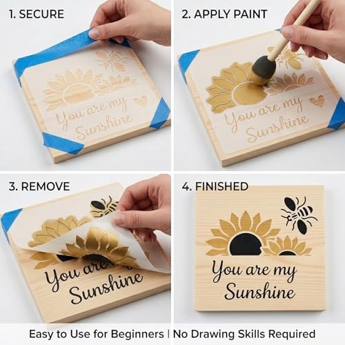 Plantillas de girasol para pintar reutilizables y lavables de 9 estilos 4