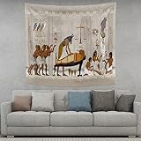 319 Tapisserie Égypte Ancienne Totem Hiéroglyphique Dieux Égyptiens Pharaon Servantes Civilisation Antique Surnaturelle Tapestry Durable Tenture Murale Pour Chambres Décoration Salon 130X150Cm