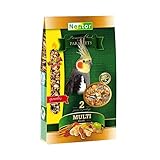 NESTOR Großsittiche Vogelfutter Leckerbissen -1 GRATIS Knabberstangen 1400 ml