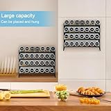 Youyijia 2PC 4-Tier Spice Rack Free standing Metal Kitchen Shelf Free Standing Counter Spice Organiser Metal Seasoning Bottle Organizer for Kitchen Countertop Cupboard Pantry (Black) - Image 3