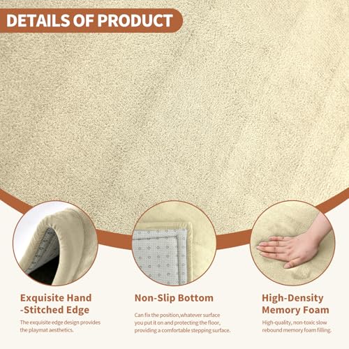 Image of DoCred Baby Play Mat for Floor - 1.4 inch Thick Memory Foam Rug, 70 inchx59 inch