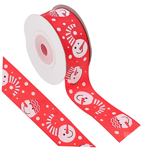 TEHAUX 1roll Christmas Snowman Ribbon for Crafts Wrapping and Holiday Decorations Premium Quality Vibrant Colors Versatile for All Occasions