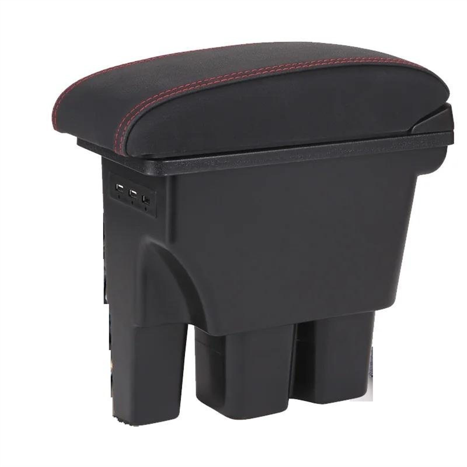 NOHEEU Car Armrest Box 2018-2022 Retrofit Parts Storage Interior Details Accessories For Jimny JB74(B1 Black red Corium)