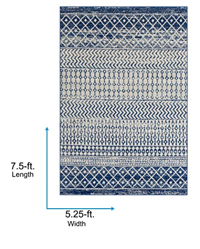 Artistic Weavers Chester Boho Moroccan Area Rug 5'3" X 7'6" , Royal Blue #TOP7
