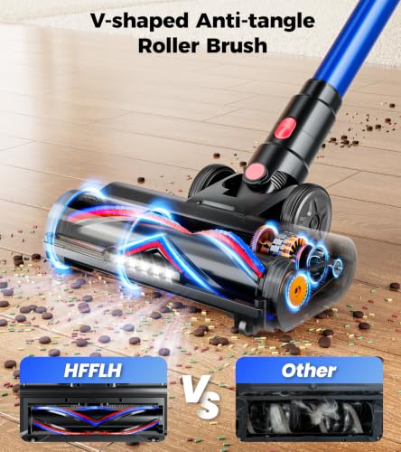 Image of Cordless Vacuum Cleaner, 600W 50Kpa 65Mins Cordless Stick Vacuum with Self-Standing, Touch Screen, Anti-Tangle Wireless Vacuum, Vacuum Cleaners for Home /Pet Hair /Carpets /Hardwood Floor