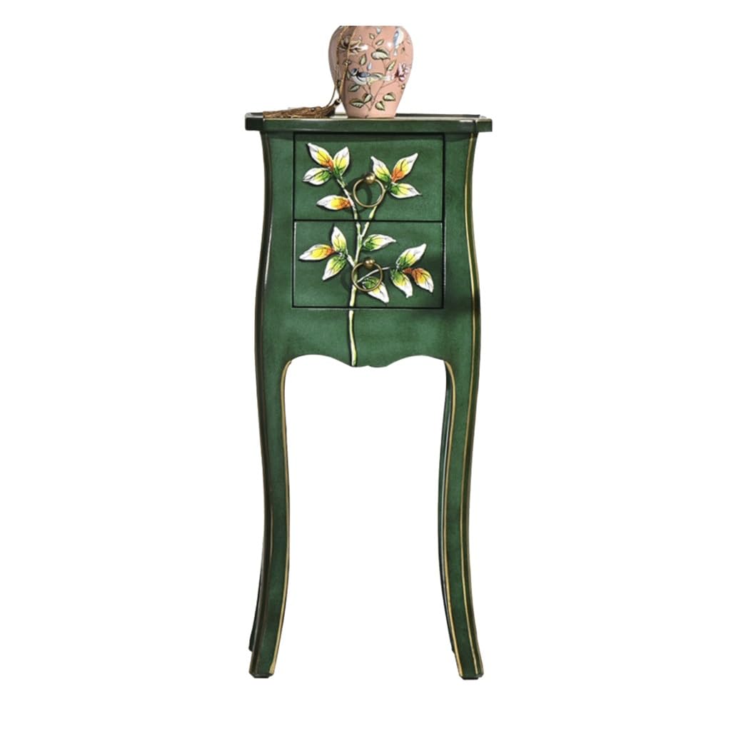 eexbz Sofa Living Room Hand-Painted Small Coffee Table Solid Wood Small Side Cabinet Retro Old Corner Table Corner Painted Sofa Side Table Sofas for Living Room