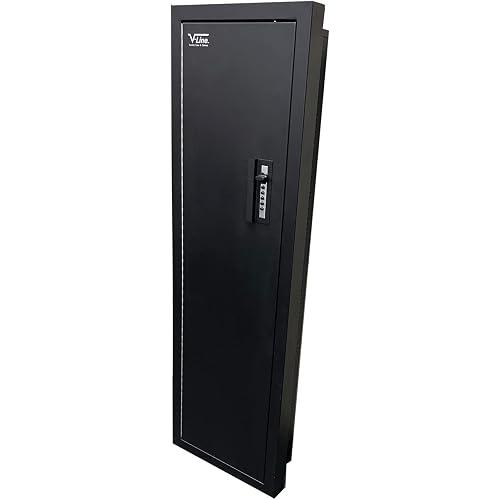 Tactical Closet Vault Flat Black in Wall Gun Safe and Tactical Gear Safe – This Safe Provides Security for Firearms, Simplex Lock – Fits Between Wall Studs– Ideal for Home or Office