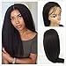 JYL Hair Italian Yaki 360 Lace Frontal Wig Pre Plucked Hairline Bleached Knots 150% Density Lace Front Human Hair Wigs For Women 360 Lace Wig Lace Front Wigs Human Hair with Baby Hair (16")
