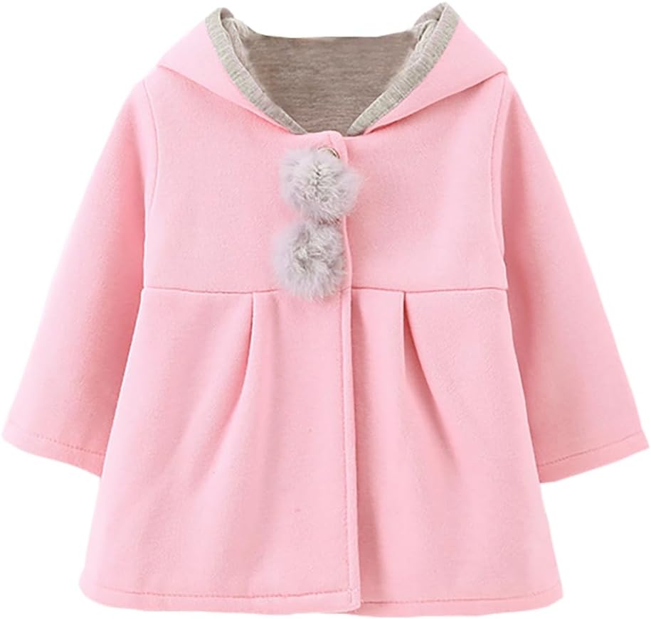 Urtrend Baby Girl's Toddler Kids Fall Winter Coat Jacket Outerwear Ears Hood Hoodie