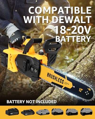 12 Inch Brushless Cordless Chainsaw Compatible with 20v Max Battery with Auto Oiler - image 3