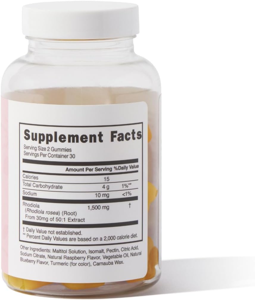 MAKE TIME Women's Rhodiola Gummies for Brain Health and Stress | Maltitol Solution, Isomalt, Pectin, Citric Acid, Sodium Citrate, Vegetable Oil, Carnauba Wax (30 Servings)