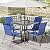 TLSUNNY Patio Dining Set 5 Pieces, All Weather Outdoor Furniture W/30"X 30" Table and 4 Stackable Textilene Chairs, Metal Table and Chairs for Lawn, Garden, Poolside, Backyard (Umbrella not Included)