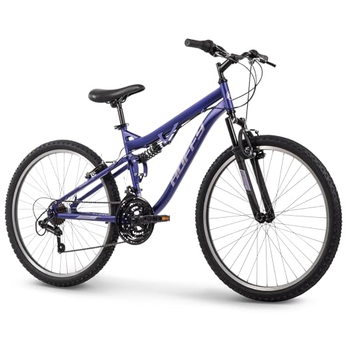 Huffy Stone Mountain Womens 26 Inch Mountain Bike, Midnight Purple Frame, 21-Speed Shimano Twist Shifting, Dual Suspension, Comfort Saddle | 20"/24"/26" Sizes, 6-21 Speeds, Dual Suspension Available | by Huffy - Used condition - US$237.11