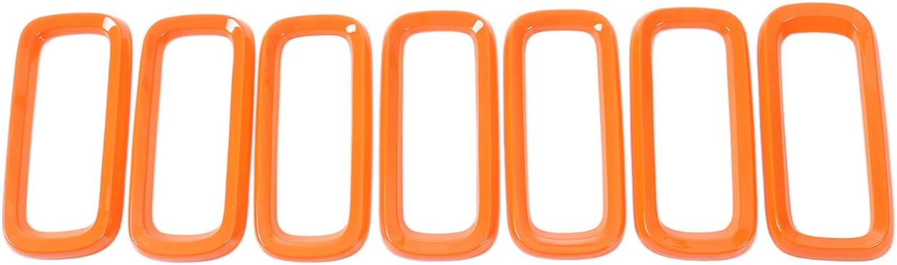 7PCS Grill Inserts Front Grille Guard Cover Trim for Jeep Renegade 2016 2017 2018 Exterior Accessories (Orange)