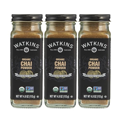 Image of Watkins Gourmet Organic Spice Jar, Chai Powder, 4 Ounce (Pack of 3)