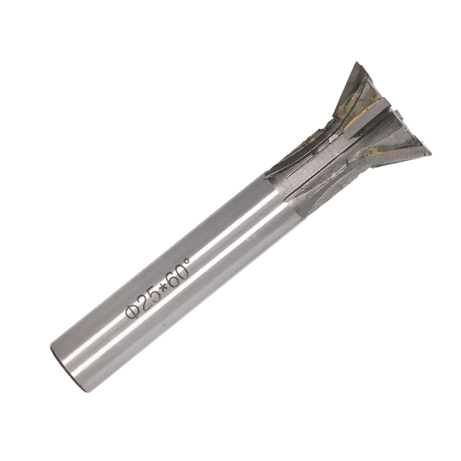 Akozon Professioneller Fräser, Schwalbenschwanz aus Hartmetall, 6 Nuten, 25 Mm Durchmesser, mit Geradem Schaft für Drehmaschinen-Fräser oder Schaftfräser