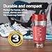 Hamilton Beach Portable Blender for Shakes and Smoothies, 14 Oz BPA Free Travel Cup & Lid, Durable Stainless Steel Blades, Personal Smoothie Blender, Red (51101RV)