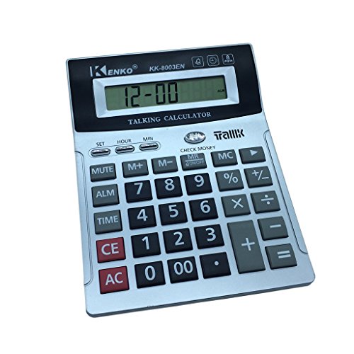 8 Digit English Talking Calculator with Alarm, Time Show, Check Money Office Computer