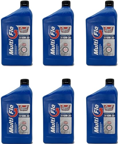 HERO Synthetic Blend Premium Motor Oil SAE 10W-30 1qt For Gasoline Engines Low Speed Pre-Ignition Protection (LSPI) - by Smitty's Super S Multi-Flo 6 Quarts