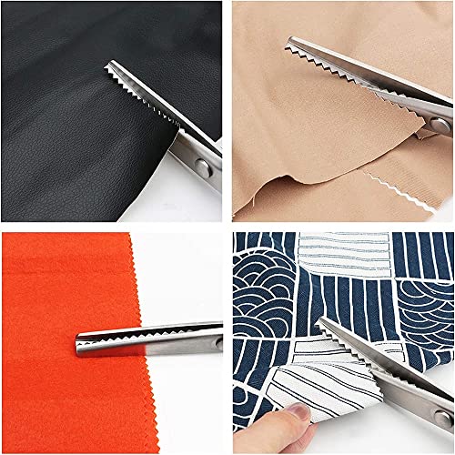 Miniatura 5 de Fixinus Tijeras De Tela En Zigzag, 23,5 Cm, Tijeras Profesionales De Sastre, Tijeras De Corte De Acero Inoxidable, Tijeras Afiladas Para Cortar Tela, Ropa, Textiles, Costura, Papel