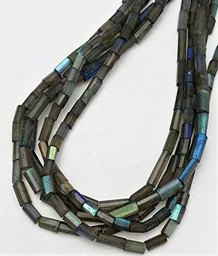 Labradorite de qualité supérieure en perles tubes éclat bleu pour bijoux fins