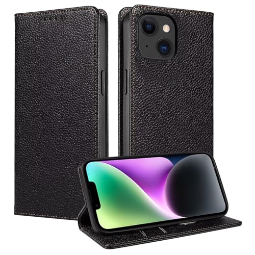 FERLAN Hülle für Huawei Honor Play 40 5G Schutzhülle [Litschi Leder][Kartenfach][Magnet][Standfunktion][RFID-Sperre],Handyhülle Ledertasche Kompatibel mit Huawei Honor Play 40 5G - Schwarz