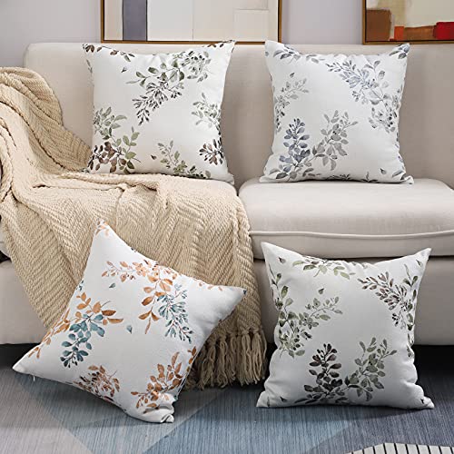 Btyrle BTUS2-8127-BG-18 Leaf Branch Jacquard Throw Pillow Covers 18X18 Inch Set Of 2 Decorative Leaf Pillowcases Square Cushion Covers thumb #4