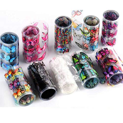 Butterfly Nail Foil Nail Art Sticker Nail Decal Flower Transfer Starry Sky Paper Colorful Nail Transfer Foils For Women Girls Fingernails Toenails Decorations #TOP5