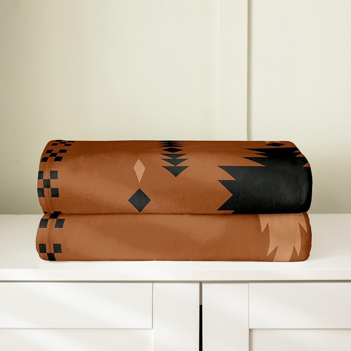 Feelyou Southwest Native American Design Plush Throw Blanket Queen 90"x90" Western Decor Blanket All Season Blanket Southwestern Geometric Flannel Fleece Blanket Women Men Striped Boho Blanket