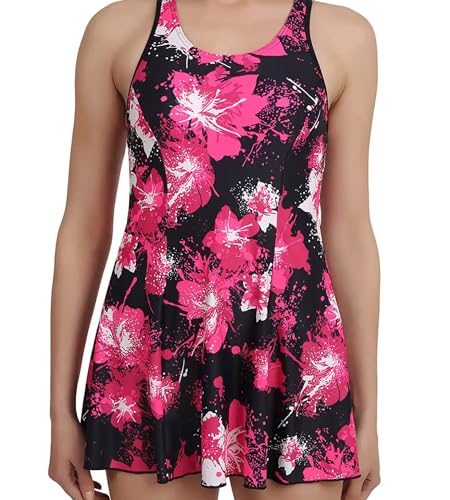 Image of Speedo Women's Swimdress with Boyleg | Swimming Costume Swimsuit | Chlorine Resistance | UPF 40+ Sun Protection | Removable Bra Pads