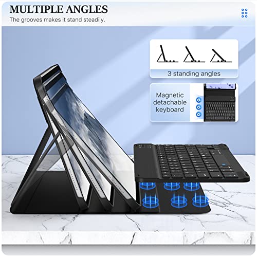 Moko Keyboard Case For Ipad 10Th Generation Case With Keyboard, Multi-Angle Magnetic Stand Cover For Ipad 10.9 Inch 2022, Detachable Wireless Bluetooth Keyboard For Ipad 10Th Gen. 2022, Black #TOP3