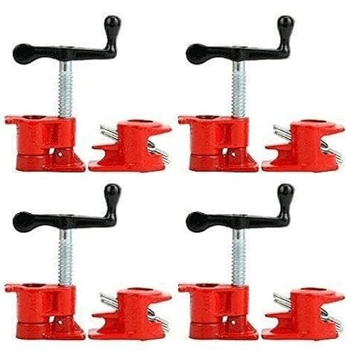 4 pcs Pipe Clamp Set,Wood Gluing Pipe Clamp Set, Heavy Duty Pipe Clamps, Cast Iron Wood Clamps Quick Release,for Woodworking, Carpentry, Home Improvement, and DIY Projects,12x12x12cm.